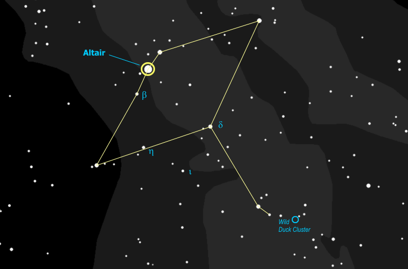 Wild Duck Cluster - M11 Finder Chart