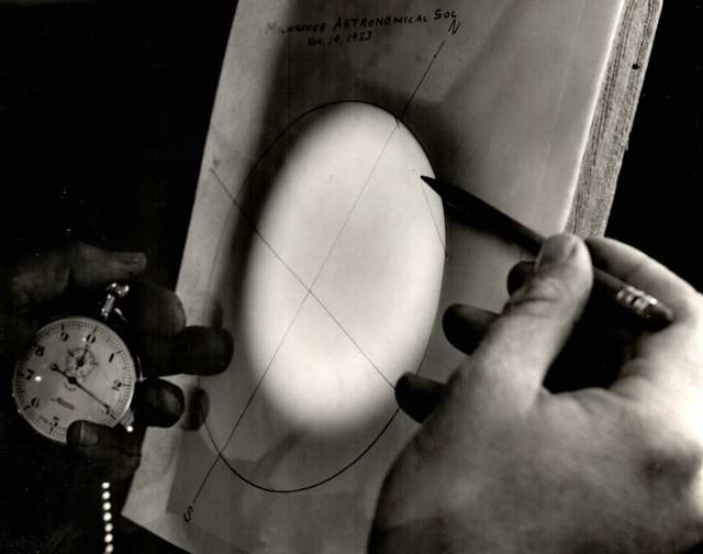 November 14, 1953 - Projected image of sun. Ed Halbach