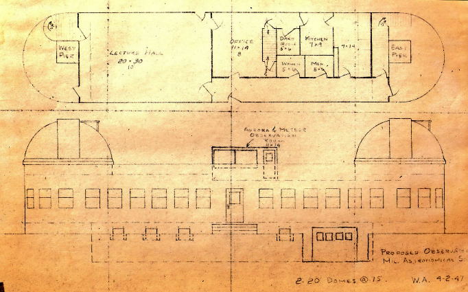 Initial plan for new main observatory structure.