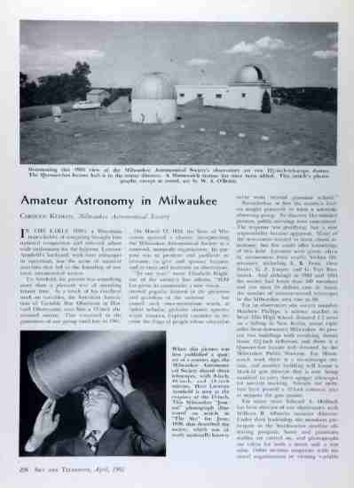 Sky and Telescope, April 1962
