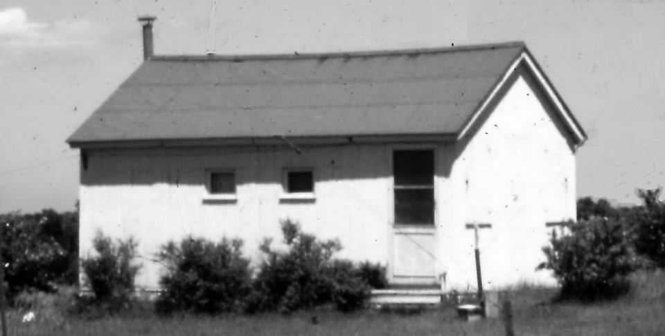 The completed voting booth building initially called "The Clubhouse."