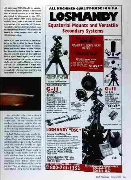 Sky and Telescope, Jan. 1999