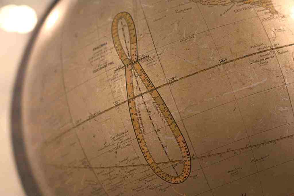 Politikaner, CC BY-SA 3.0 <https://creativecommons.org/licenses/by-sa/3.0>, via Wikimedia Commons World Globe with analemma. Wikipedia Commons.