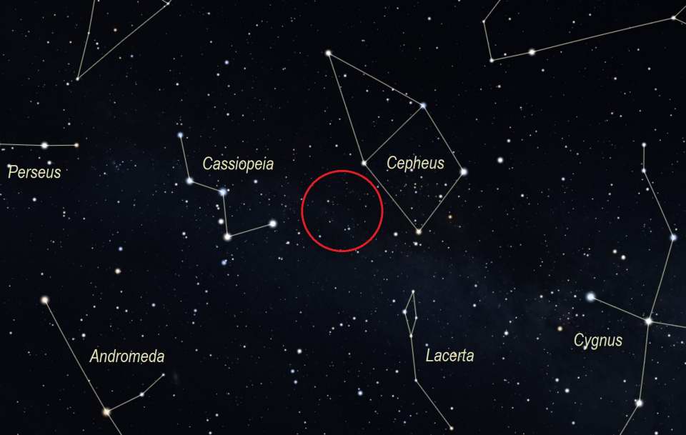 Lucky 7 and the Airplane finder chart - Stellarium