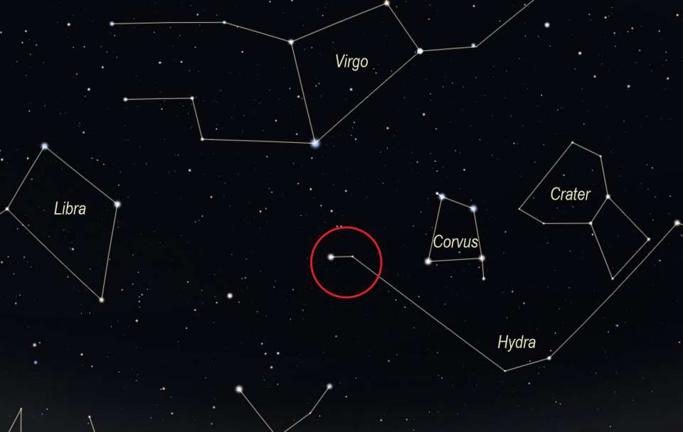 Sea Horse finder chart - Stellarium