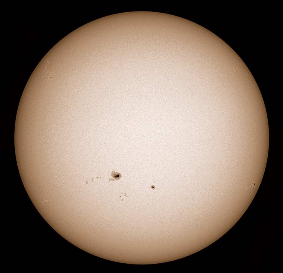 Sunspots. Tamas Kriska. Milwaukee Astronomical Society image. Sunspots. Tamas Kriska. Milwaukee Astronomical Society image.