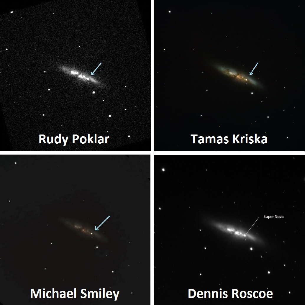 Click to see the actual images in the Showcase 4 Views of the Supernova in M82