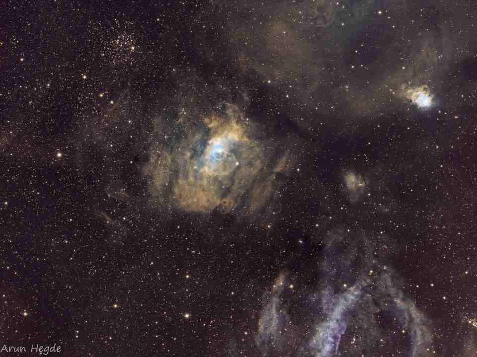 Bubble Nebula in Widefield by Arun Hegde 