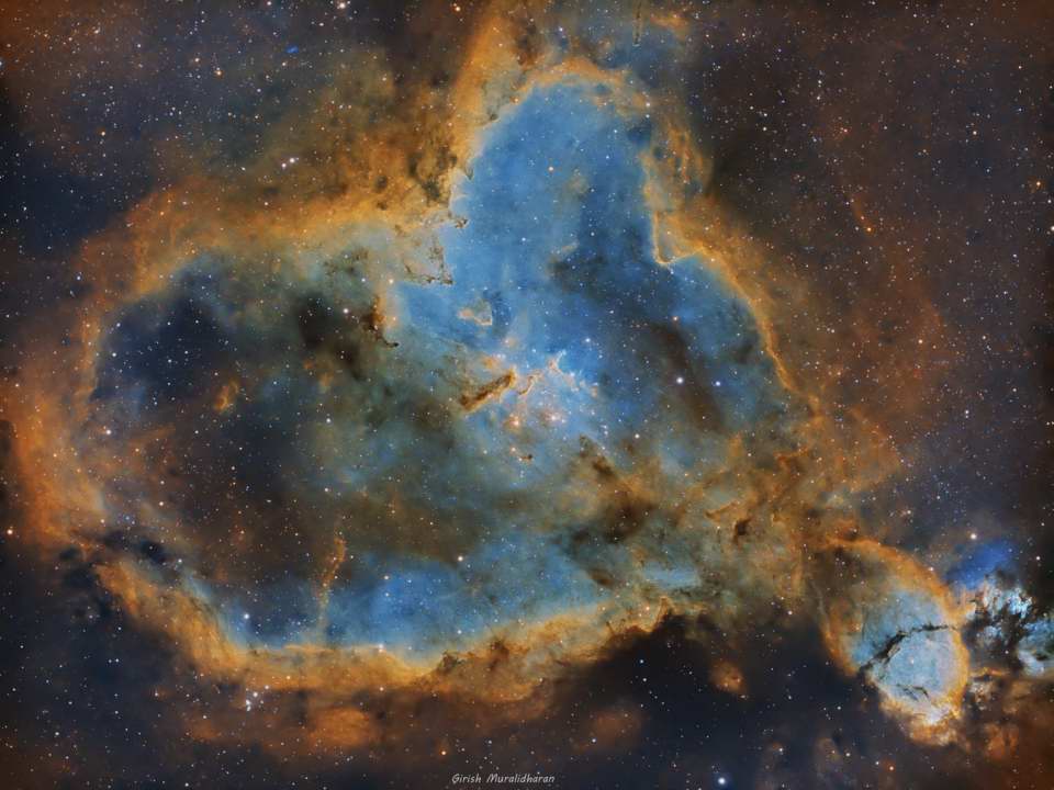 IC 1805 - Heart Nebula in SHO