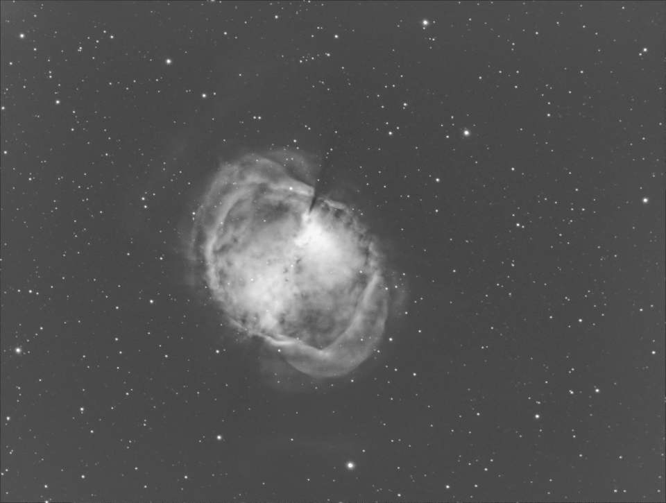 Dumbbell Nebula in OIII Using G-Scope