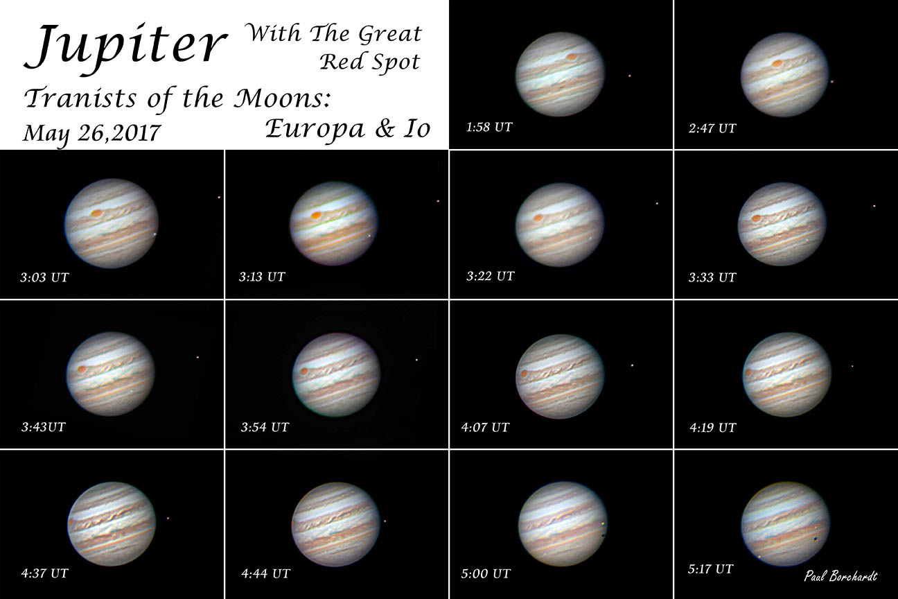 Jupiter 
		Io/Europa Transits 
		- 05/26/2017 by Paul Borchardt 