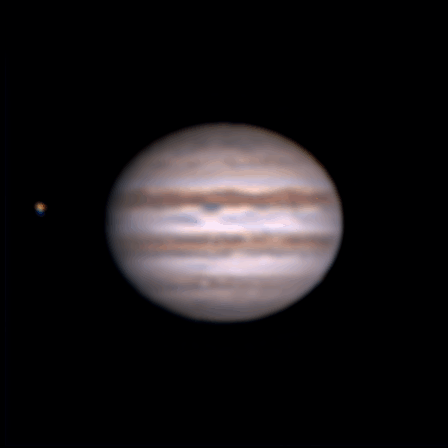 Jupiter and IO - Animated GIF by Clark Brizendine 