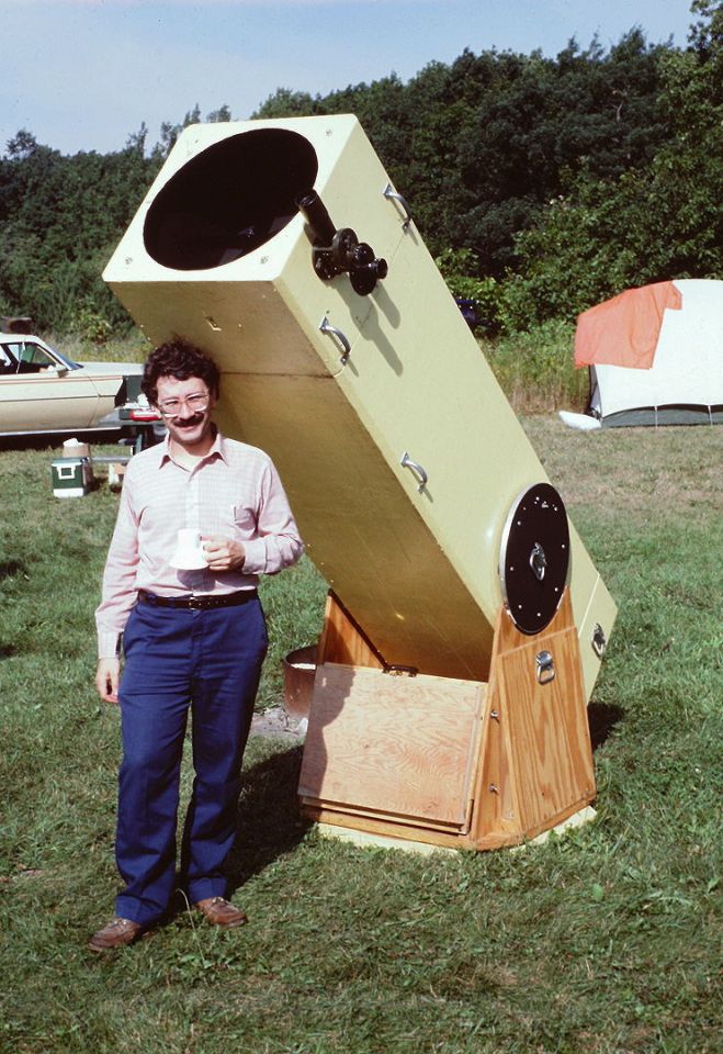 Richard Berry with his home-made 20-inch Dobsonian