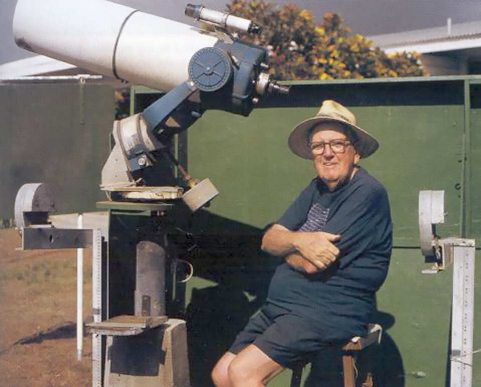 Bill Albrecht in Hawaii with his modified Celestron 11