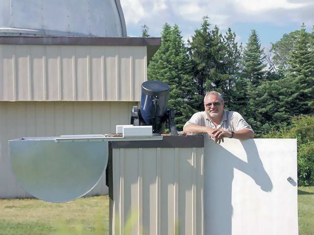 Gerry Samolyk at the completed Toeller Observatory.