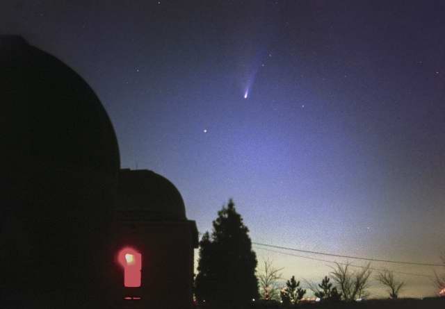 Comet West over the B and A Domes. March 10, 1976.