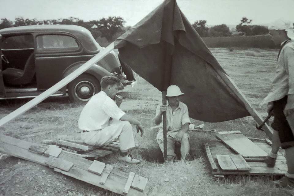 1937 Observatory construction. Luverne Armfield and Bill Albrecht.
