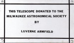 Armfield Telescope plaque