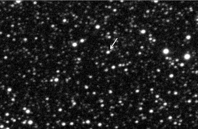 Pluto position April 24, 2015 - MAS image.