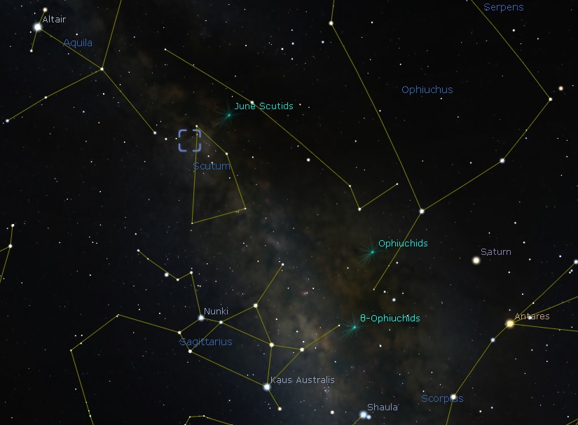 M11 Location - Image From Stellarium