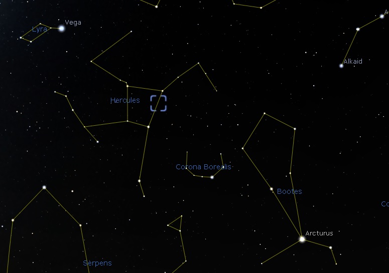 M13 Location - Image From Stellarium