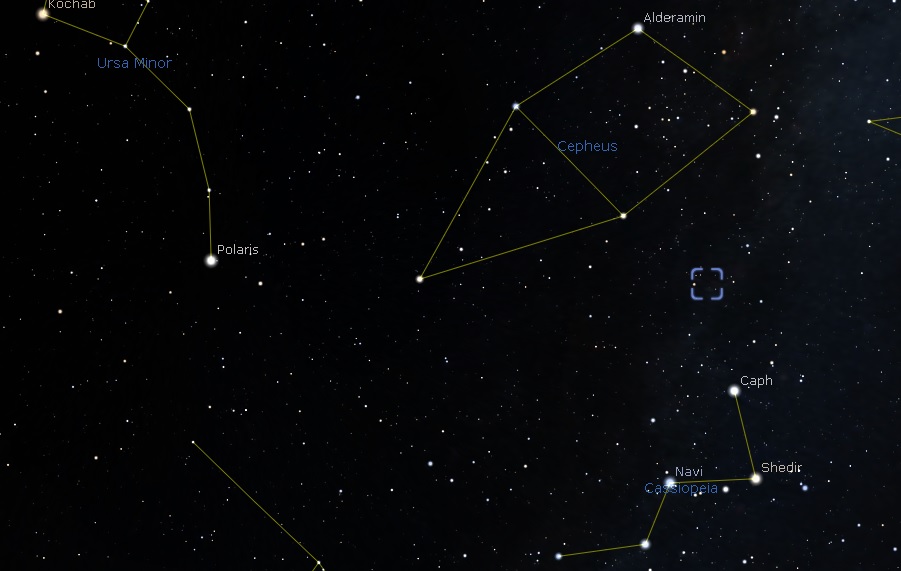 M52 Location - Image From Stellarium