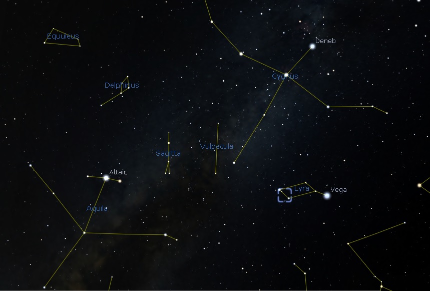 M57 Location - Image From Stellarium