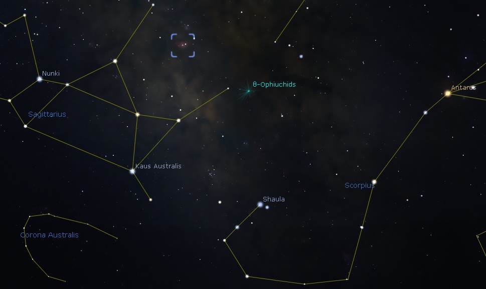 M8 Location - Image From Stellarium