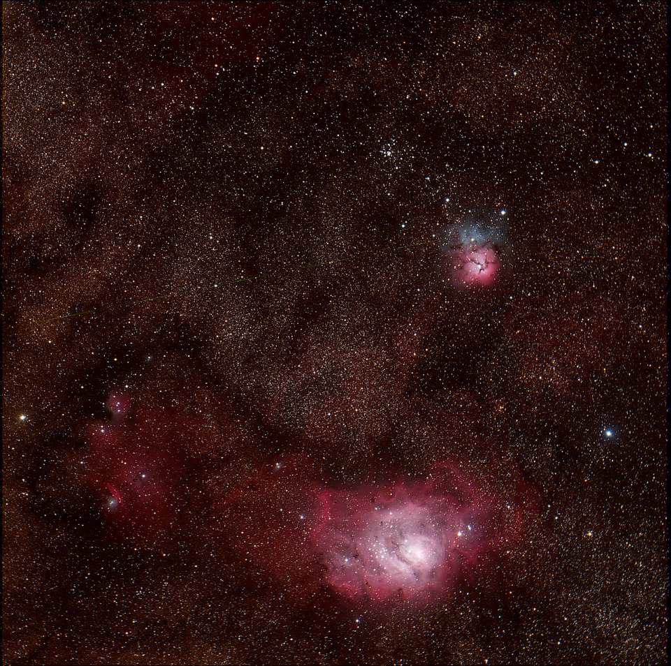 M8 - M20 - M21 Region of Sagittarius by Tom Schmidtkunz 