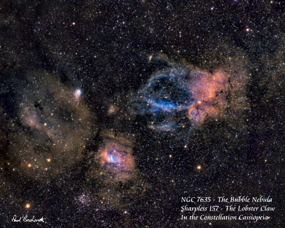Sh2-157 & NGC 7635 - Lobster Claw and Bubble Nebulae & M52