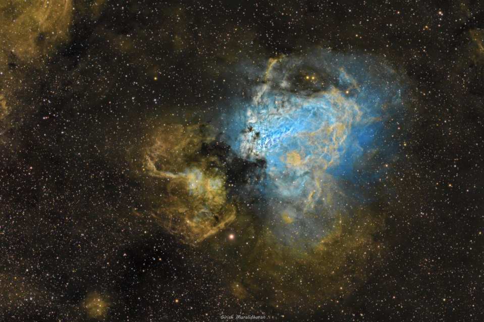 M17 - Omega Nebula / Swan Nebula

	x by Girish Muralidharan 