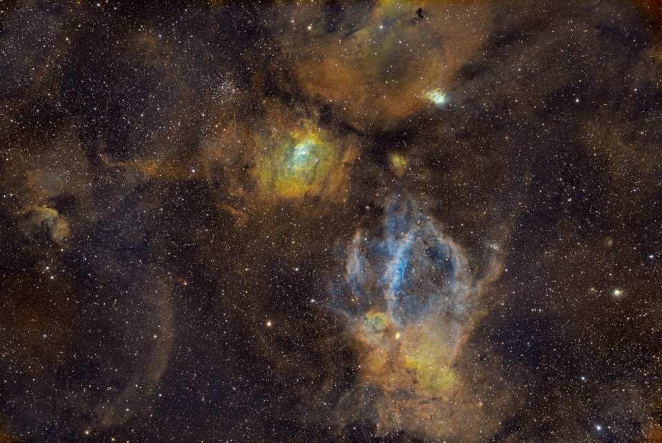 The Bubble and Lobster Claw Nebula Region by Gabe Shaughnessy 