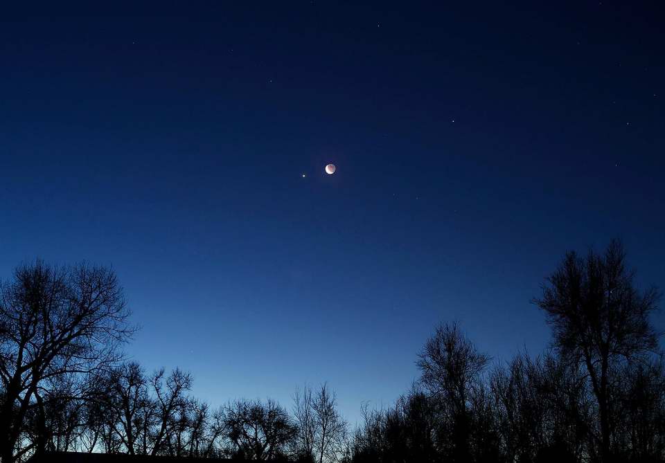 Moon-Venus-Jupiter Conjunction by John Asztalos 